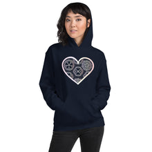 Load image into Gallery viewer, Pastel Crochet Lace Heart Unisex Hoodie
