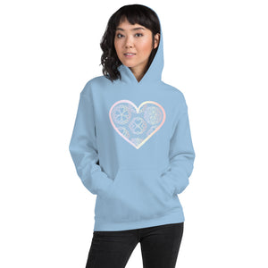 Pastel Crochet Lace Heart Unisex Hoodie