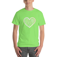 Load image into Gallery viewer, Pastel Crochet Lace Heart Short Sleeve T-Shirt
