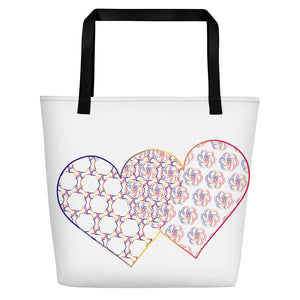 Complementary Hearts Beach Bag