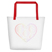 Load image into Gallery viewer, Pastel Crochet Lace Heart Beach Bag

