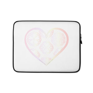 Pastel Crochet Lace Heart Laptop Sleeve