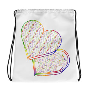 Sweetheart Box Multicolor Drawstring bag