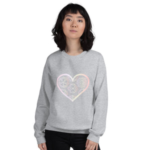 Pastel Crochet Lace Heart Unisex Sweatshirt