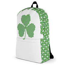 Load image into Gallery viewer, Crochet Lace Celtic Knots Shamrock Backpack
