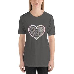 Pastel Crochet Lace Heart Short-Sleeve T-Shirt
